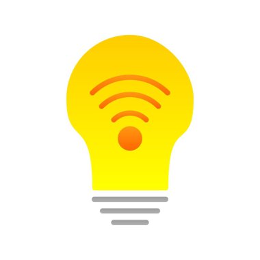 Ampul Düz Gradyan Vektör Simgesi Tasarımı