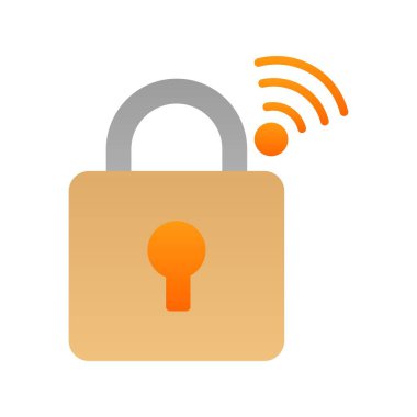 Asma kilit Düz Gradyan Vektör Simgesi Tasarımı