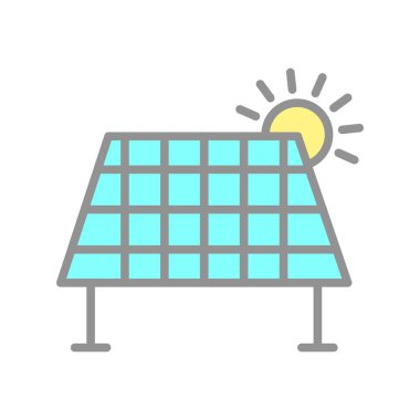 Güneş Doldurulmuş Işık Vektörü Simgesi Tasarımı