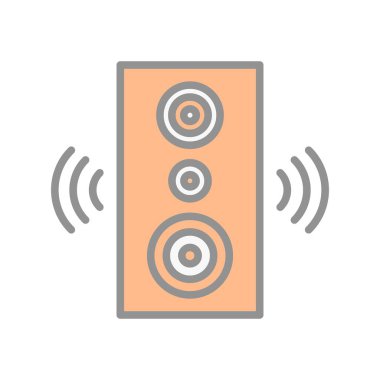 Woofer Doldurulmuş Işık Vektörü Simgesi Tasarımı