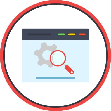 Tarayıcı Düz Çember Vektör Simgesi Tasarımı