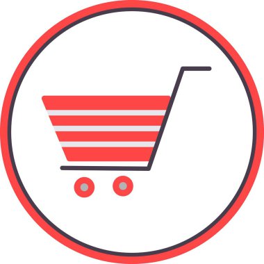 Trolly Düz Çember Vektör Simgesi Tasarımı