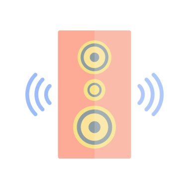 Woofer Düz Işık Vektörü Simgesi Tasarımı