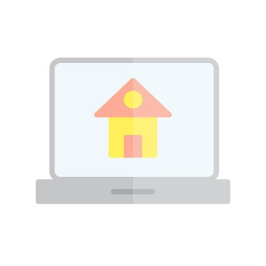 Dizüstü bilgisayar Düz Işık Vektörü Simgesi Tasarımı