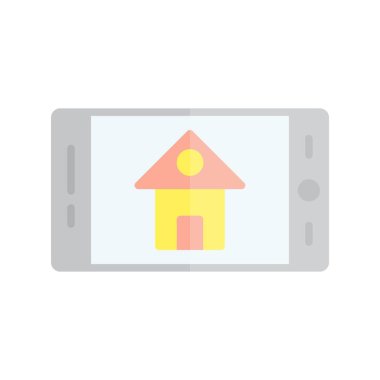 Akıllı Telefon Düz Işık Vektörü Simgesi Tasarımı