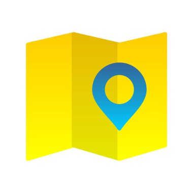 Gps Düz Gradyan Vektör Simgesi Tasarımı