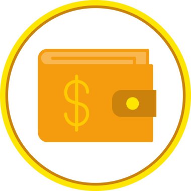 Cüzdan Düz Çember Vektör Simgesi Tasarımı