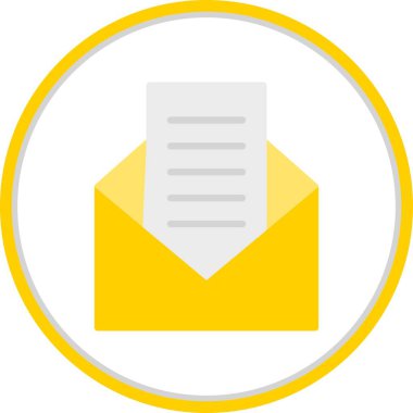 E- posta Düz Çember Vektör Simgesi Tasarımı