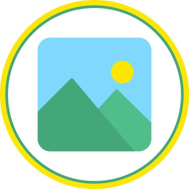 Galeri Düz Çember Vektör Simgesi Tasarımı