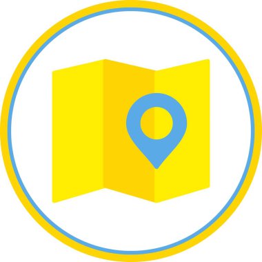 Gps Düz Çember Vektör Simgesi Tasarımı