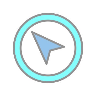 Navigasyon Doldurulmuş Işık Vektörü Simgesi Tasarımı