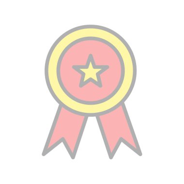 Madalya Doldurulmuş Işık Vektörü Simgesi Tasarımı