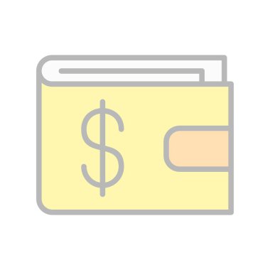 Cüzdan Doldurulmuş Işık Vektörü Simgesi Tasarımı