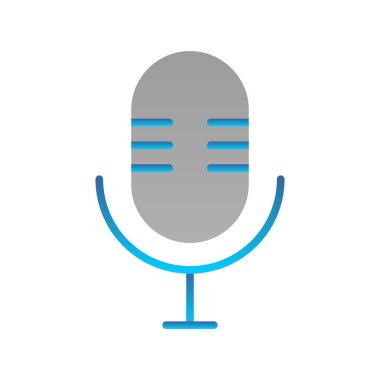 Mikrofon Düz Gradyan Vektör Simgesi Tasarımı