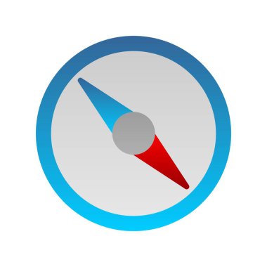 Pusula Düz Gradyan Vektör Simgesi Tasarımı