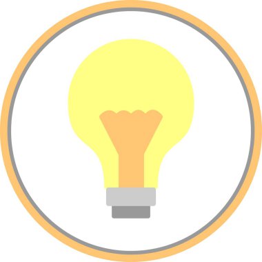 Ampul Düz Çember Vektör Simgesi Tasarımı