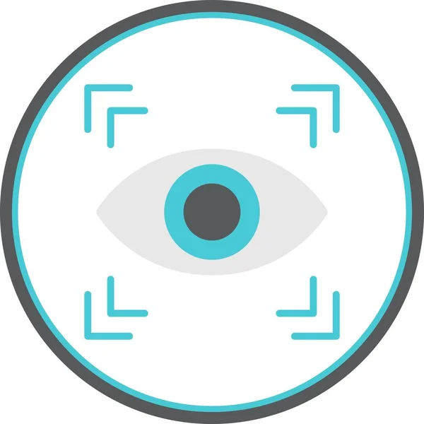 Ögonskanner Flat Circle Vector Icon Desig — Stock vektor