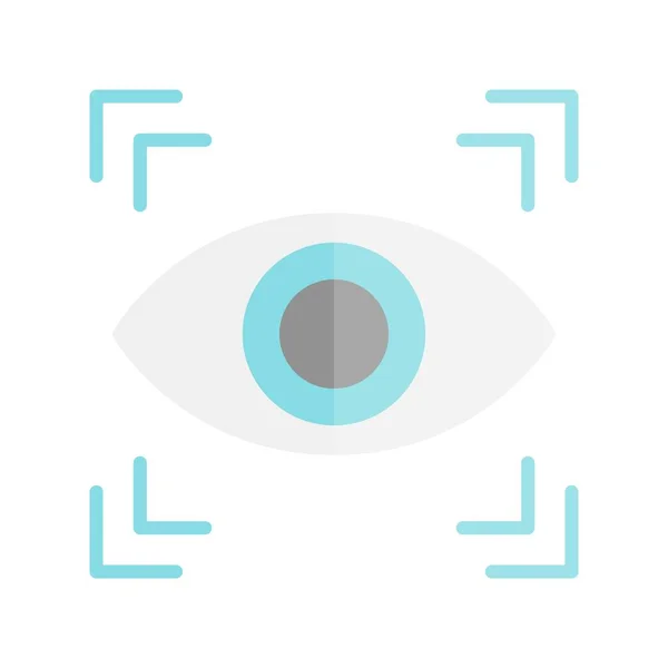 Eye Scanner Flat Light Vector Icon Desig — Stockový vektor