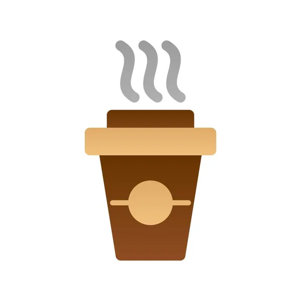 Koffie Beker Platte Gradiënt Vector Icon Desig — Stockvector
