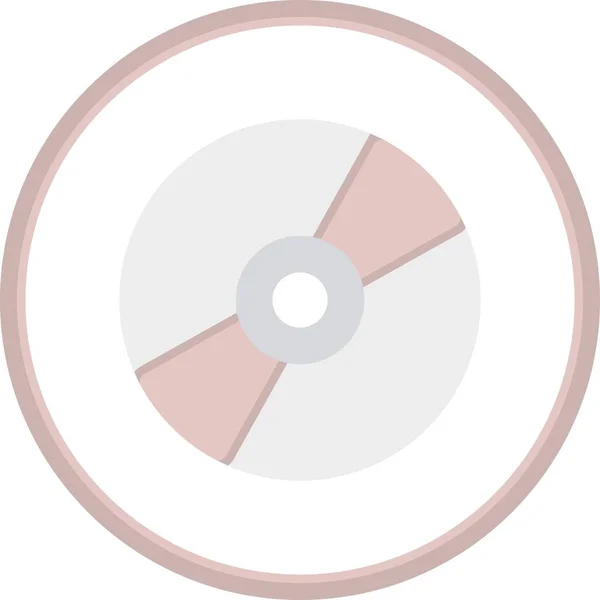 Icona Vettoriale Cerchio Piatto Compact Disc Desig — Vettoriale Stock