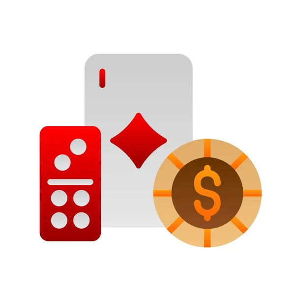 Casino Flat Gradient Vector Icon Desig — Stock Vector