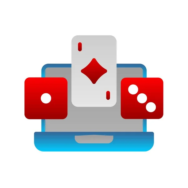 Poker Platte Gradiënt Vectoricoon Desig — Stockvector