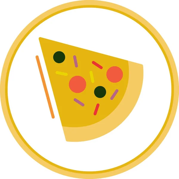 Pizza Plátek Plochý Kruh Vektor Ikona Desig — Stockový vektor