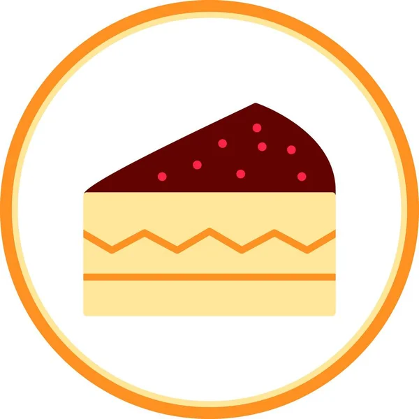 Cake Flat Circle Vector Icon Desig — Vector de stock