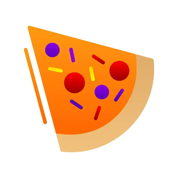 Pizza Plátek Plochý Přechod Vektorové Ikony Desig — Stockový vektor