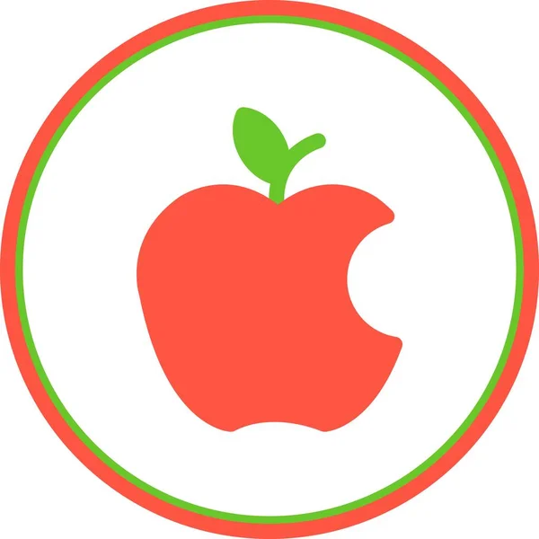 Apple Flat Circle Vector Icon Desig — Stockvektor