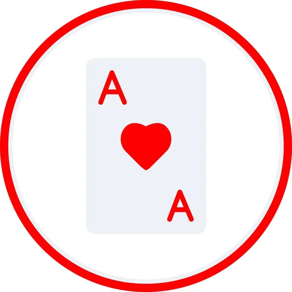 Spielkarte Flat Circle Vector Icon Desig — Stockvektor