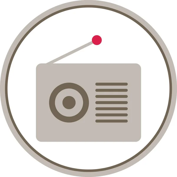 Radio Flat Circle Vector Icon Desig — Vector de stock