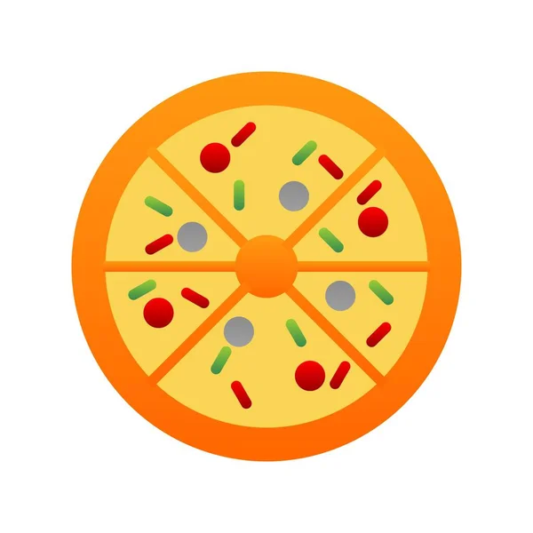 Icône Vectorielle Gradient Plat Pizza Desig — Image vectorielle