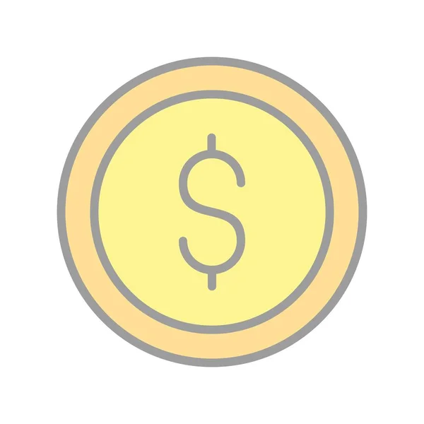 Coin Filled Light Vector Icon Desig — Stock Vector