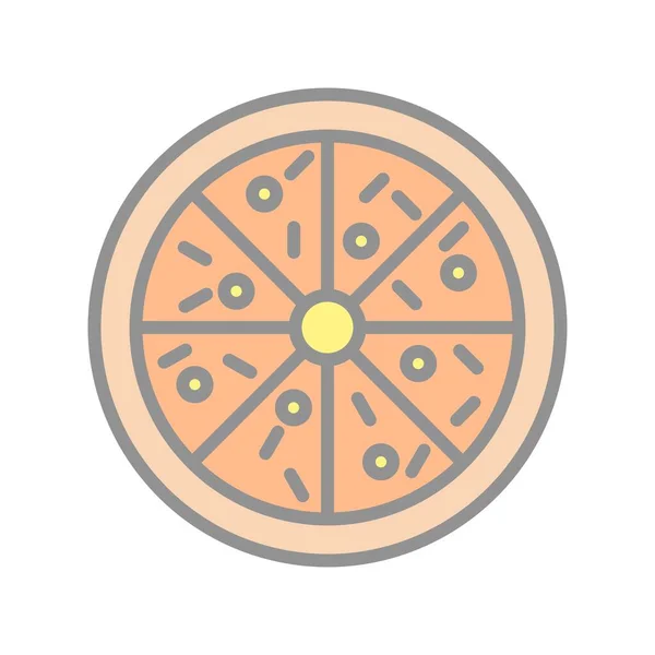 Pizza Preenchido Luz Vetor Ícone Desig —  Vetores de Stock