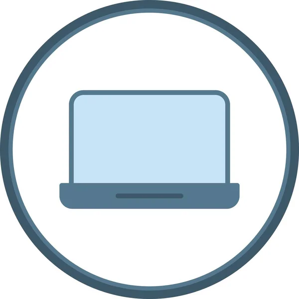 Laptop Flat Circle Vector Icon Desig — Stockvektor