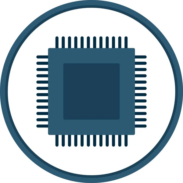 Chip Flat Circle Vector Icon Desig — Stock Vector