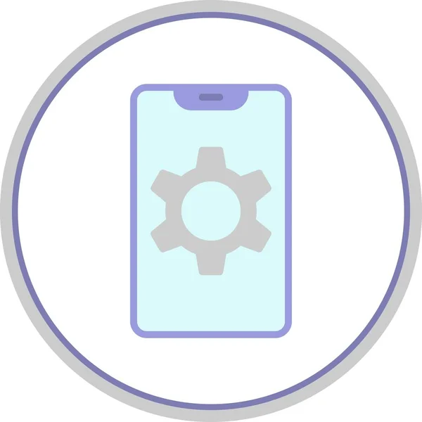 Gear Flat Circle Vector Icon Desig — Archivo Imágenes Vectoriales