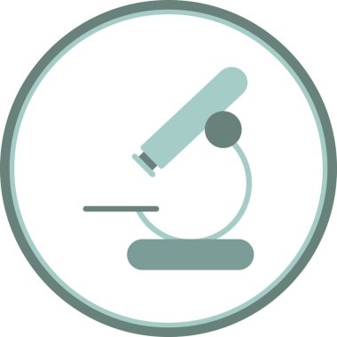 Mikroskop Düz Çember Vektör Simgesi Tasarımı