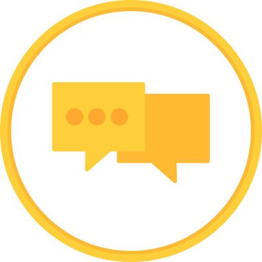 Sohbet Düz Çember Vektör Simgesi Tasarımı