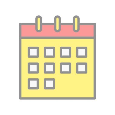 Takvim Doldurulmuş Işık Vektörü Simgesi Tasarımı