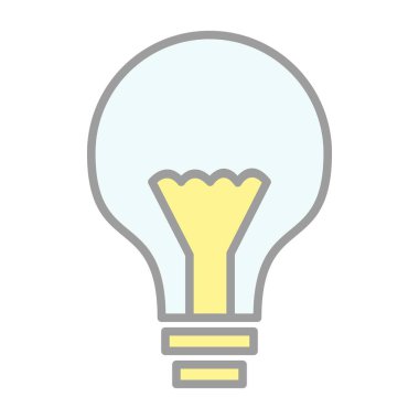 Ampul Doldurulmuş Işık Vektörü Simgesi Tasarımı