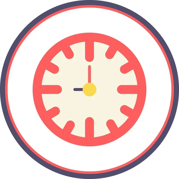 Clock Flat Circle Vector Icon Desig — Stock Vector
