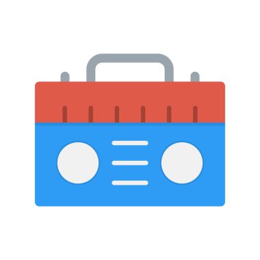 Teyp Düz Vektör Simgesi Tasarımı