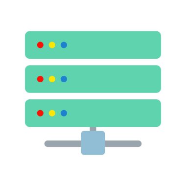 Sunucu Düz Vektör Simgesi Tasarımı