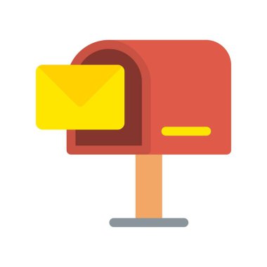 Posta Kutusu Düz Vektör Simgesi Tasarımı