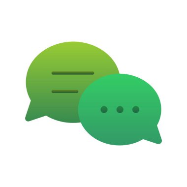  Sohbet Düz Gradyan Vektör Simgesi Tasarımı