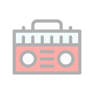 Teyp Satırı Işık Vektörü Simgesi Tasarımı Dolduruldu