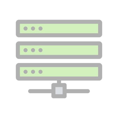 Sunucu Satırı Doldurulmuş Işık Vektörü Simgesi Tasarımı