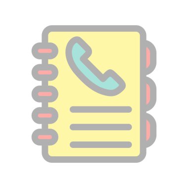 Telefon Defteri Satırı Işık Vektörü Simgesi Tasarımı